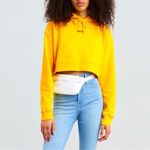 Yellow Levi’s cropped hoodie, Small